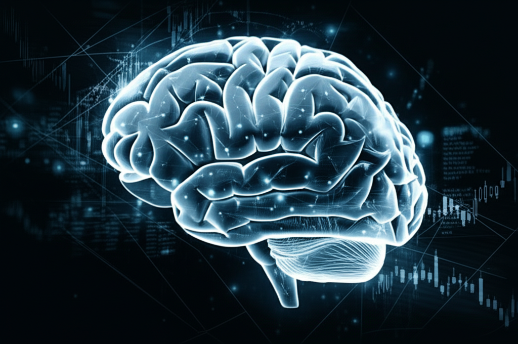 AI brain analyzing market data