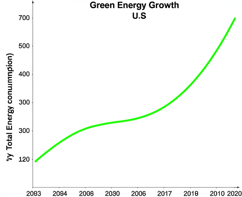 Green energy growth chart, US