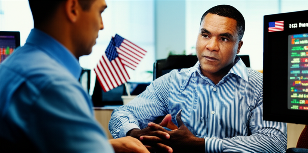US investor reviewing bond market trends on a digital dashboard