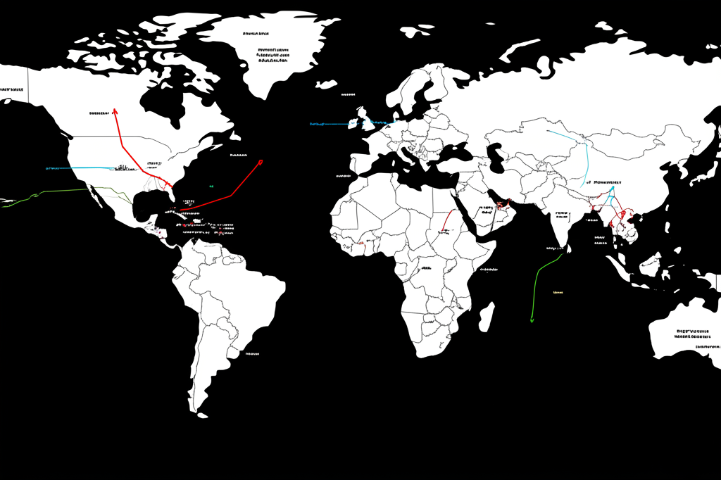 Global financial map highlighting major stock markets and economic growth trends for 2025