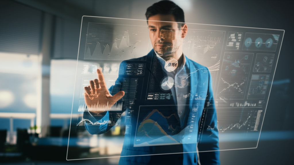 US investor reviewing big data dashboards to refine investment strategies