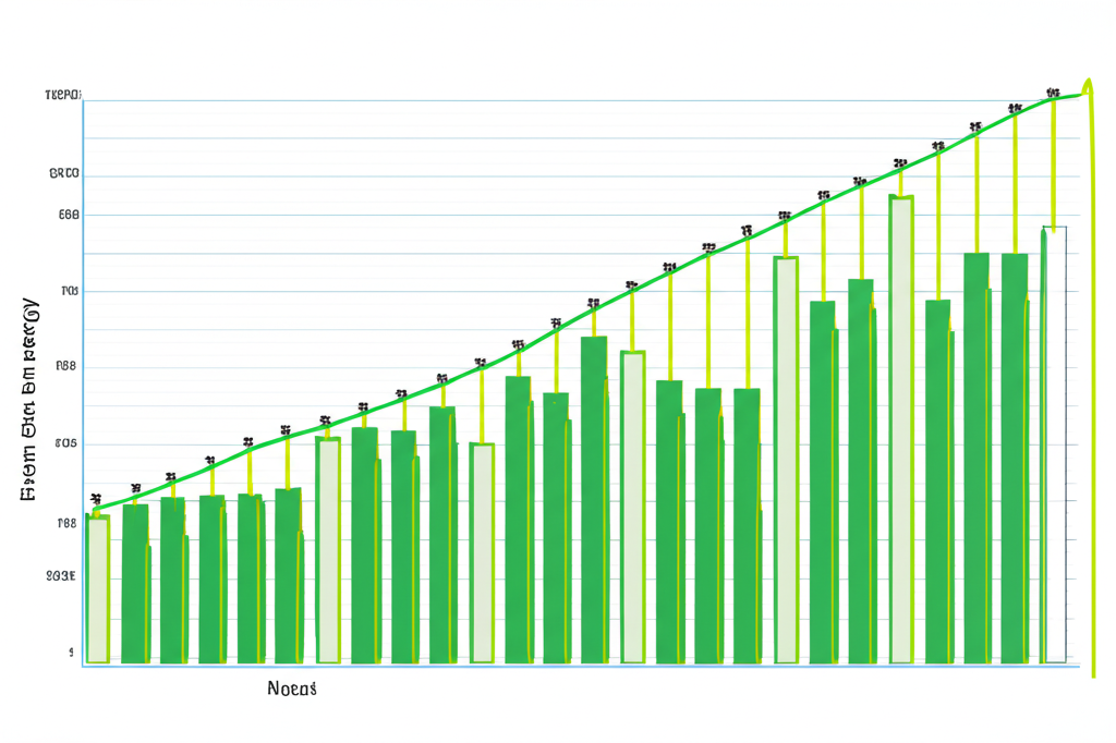 Portfolio chart showing growth in green energy investments