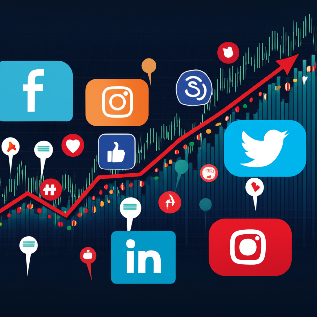 Market chart displaying volatility influenced by social media trends
