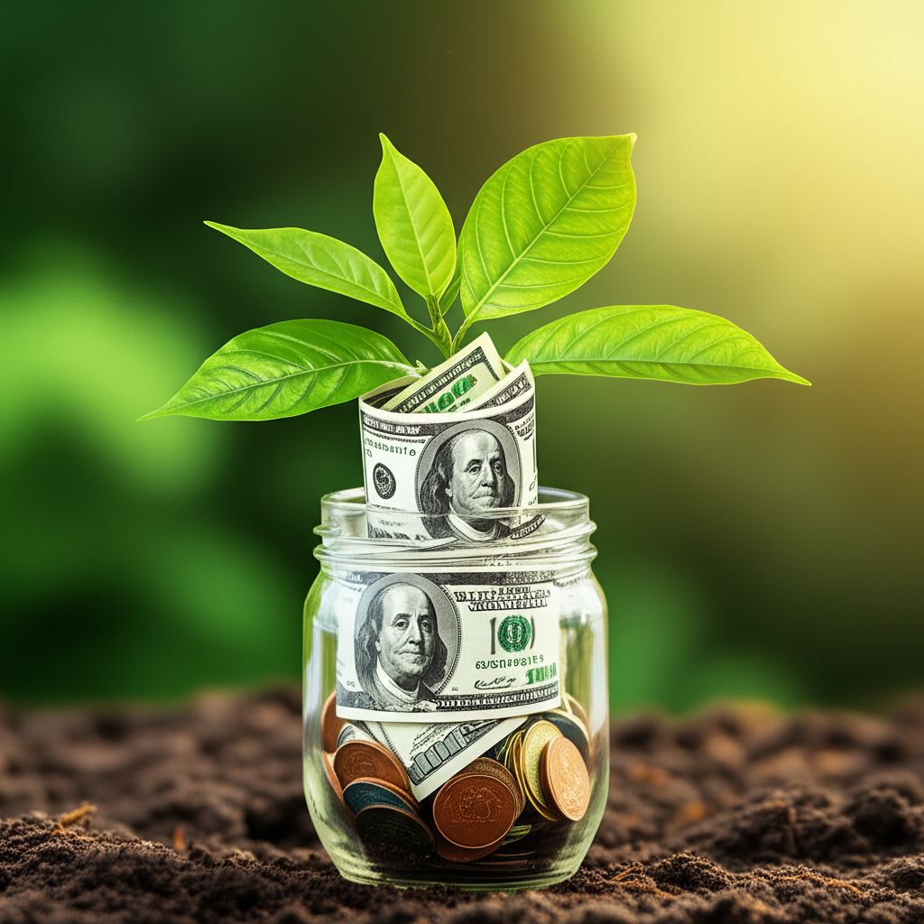 A money tree growing tax-free symbolizing the benefits of Roth IRA growth for U.S. investors