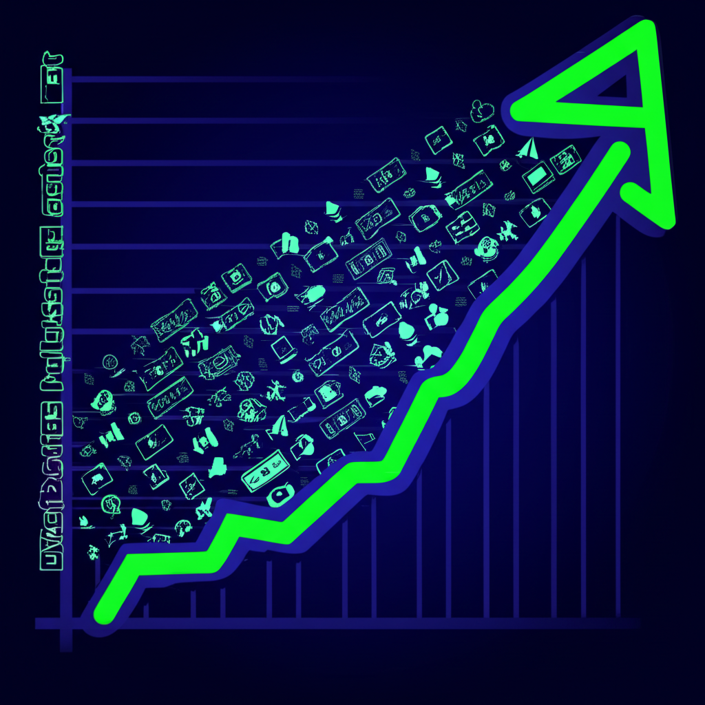 Growth chart illustrating the rise of digital assets and Bitcoin ETF performance