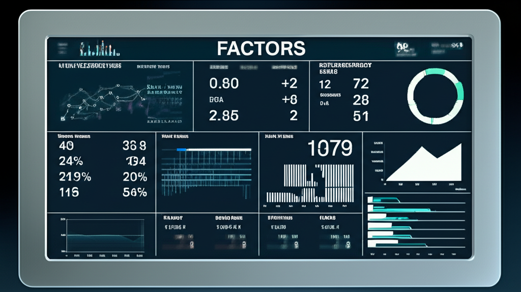 Digital screen showing factor data