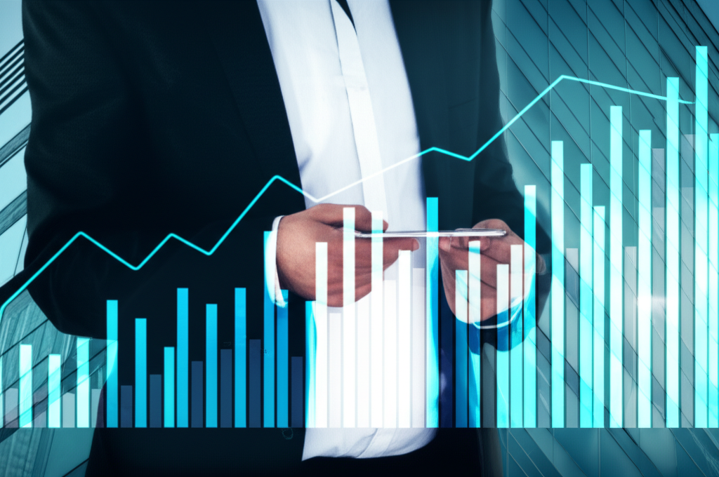 Investor growing wealth with funds