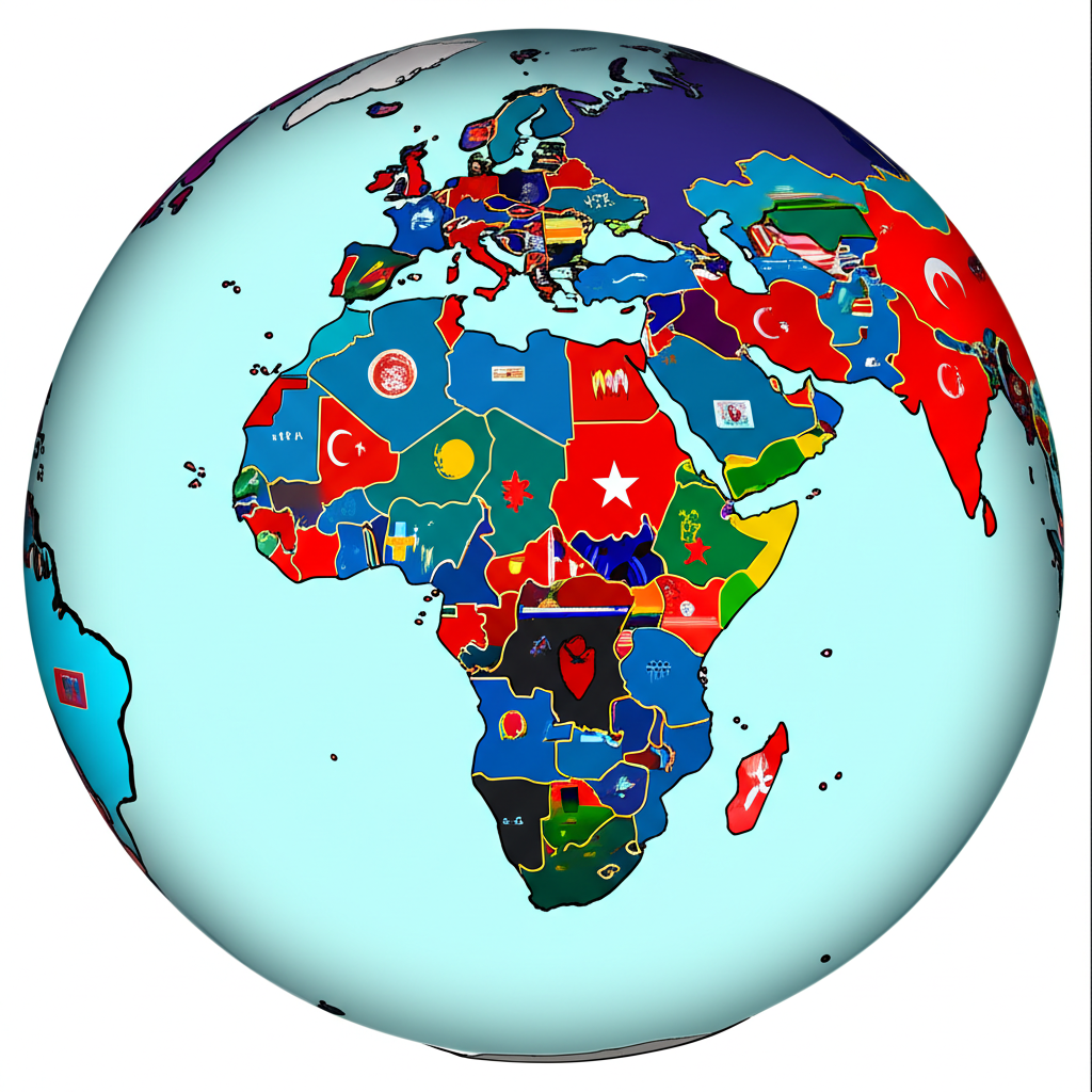 Globe highlighting frontier markets