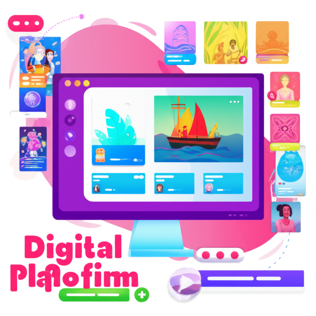 Digital art platform illustration