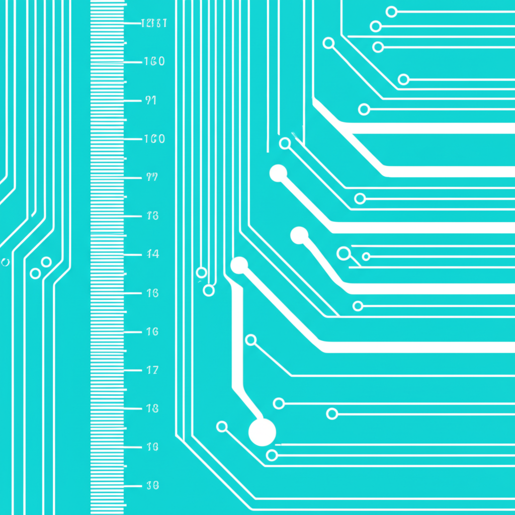 Growth chart with circuit board