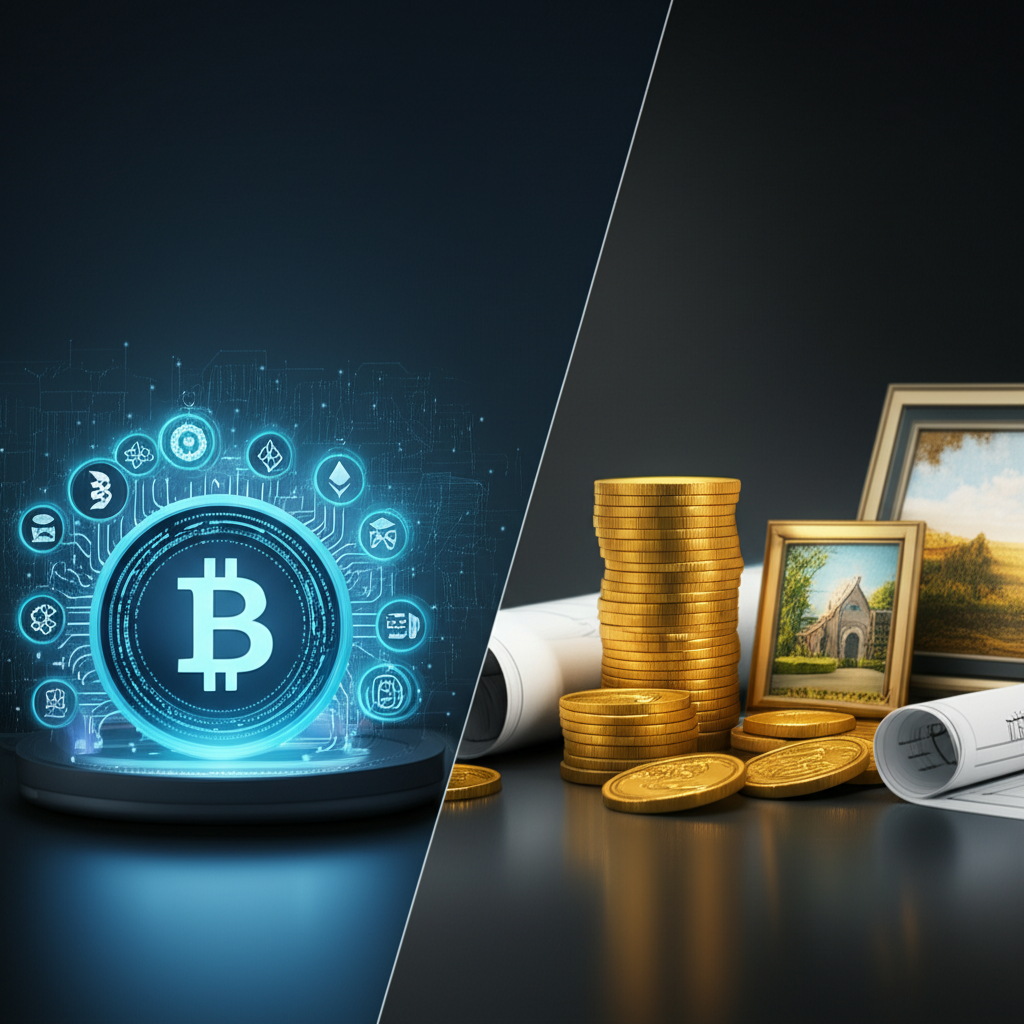 Digital versus traditional assets comparison chart