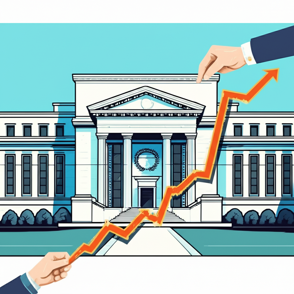 Federal Reserve adjusting rates illustration