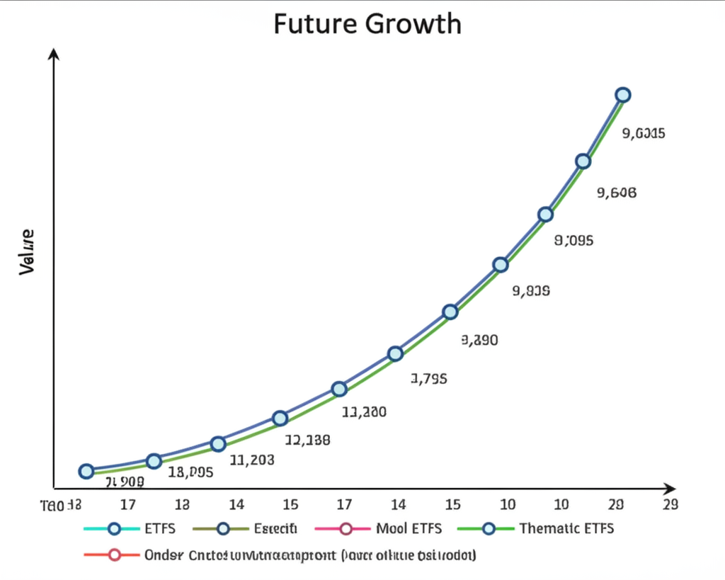 Chart showing future growth potential of thematic ETFs for US investors