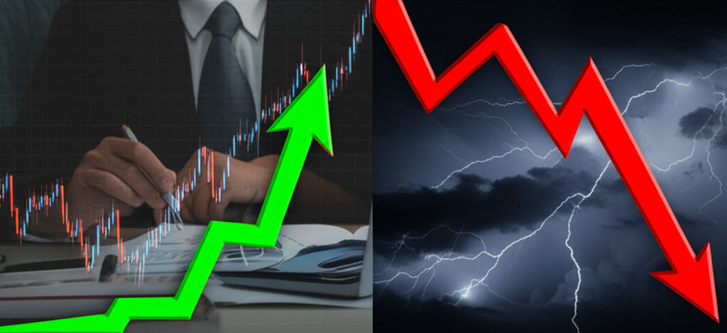 Investor using a tablet to hedge against market downturns with inverse ETFs