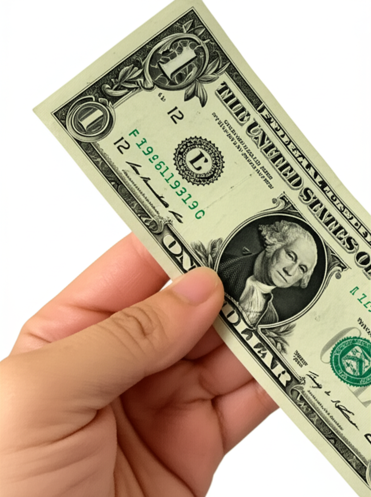 Hand holding a strong US dollar bill, symbolizing financial power and investment opportunities