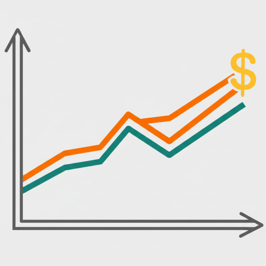 Dollar currency graph illustration